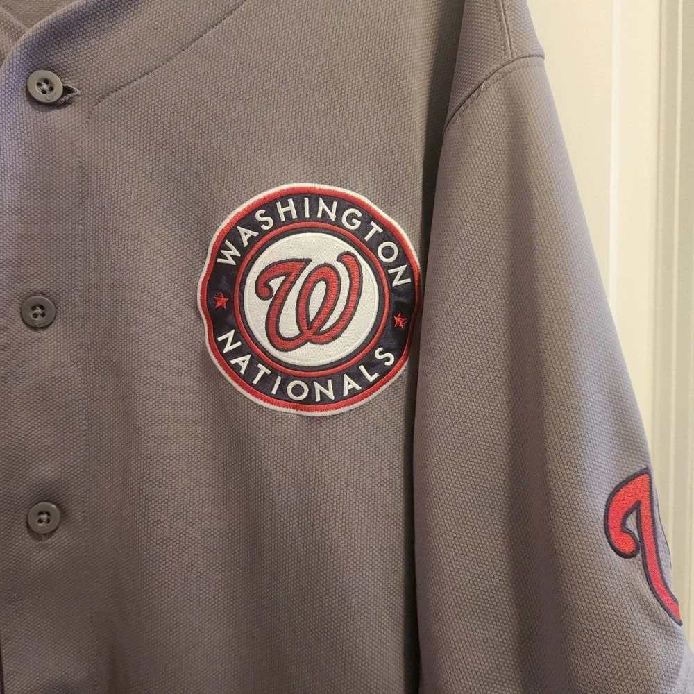 Nike Washington Nationals MLB Baseball Jersey Gray Dri-FIT Mens XXL